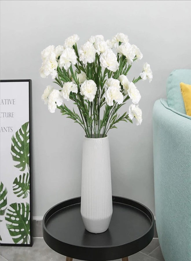 IPOPU White Carnations Artificial Flowers 6PCS 30 Heads Silk Carnations 27.56in Artificial Flowers with Stems for Wedding Home Centerpieces Floral Arrangements(White) - Image 4