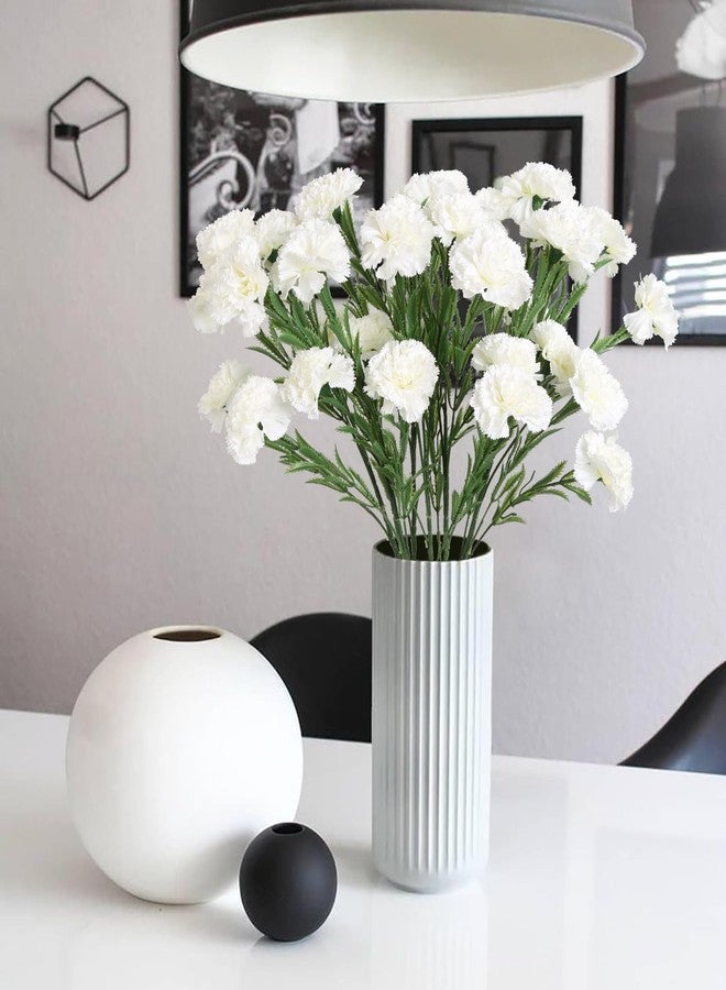 IPOPU White Carnations Artificial Flowers 6PCS 30 Heads Silk Carnations 27.56in Artificial Flowers with Stems for Wedding Home Centerpieces Floral Arrangements(White) - Image 3