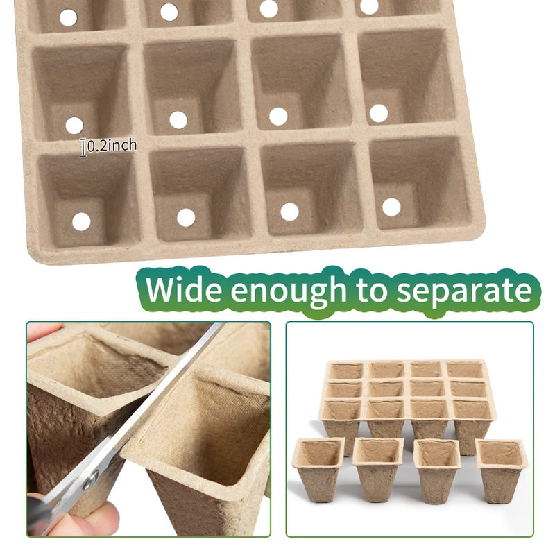 Tcbwfy Biodegradable Seedling Trays  20 Pack  320 Cells  Ideal For Indoor And Outdoor Planting  Mint  Lavender  Rose - Image 3
