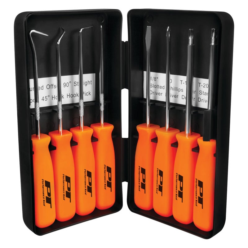 Performance Tool W941 8Piece Specialty PickDriver Set Precision Pick Hook Set with Scraper