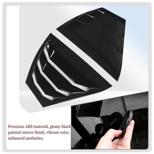 MUXEE 2Pcs Rear Side Window Louvers Air Vent Scoop Shades Cover Blinds Trim for Nissan sentra Sylphy 2020-2025 - ABS Bright Black Sport Interior Accessories - Image 5