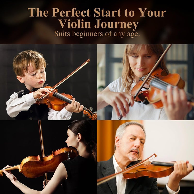 Mocking Bird Premium Violin Strings with Bow & Rosin Set | Universal 4/4 Violin Replacement Strings | Smooth Tone, Durable Violin Bow Hair, Easy Grip Rosin for Beginners & Professionals - Image 5