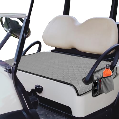 PGmoon Golf Cart Seat Covers, Golf Cart Seat Towel Blanket with 4 Side Pockets & Non-Slip Bottom Fits for EZGO, Club Car, Yamaha and More 2 Person Seats Golf Carts - Image 1