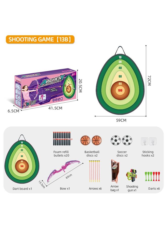 Bluejw Boys Outdoor Luminous Bow And Arrow Toy Girls Archery Darts Sports Toy Suit - Image 1