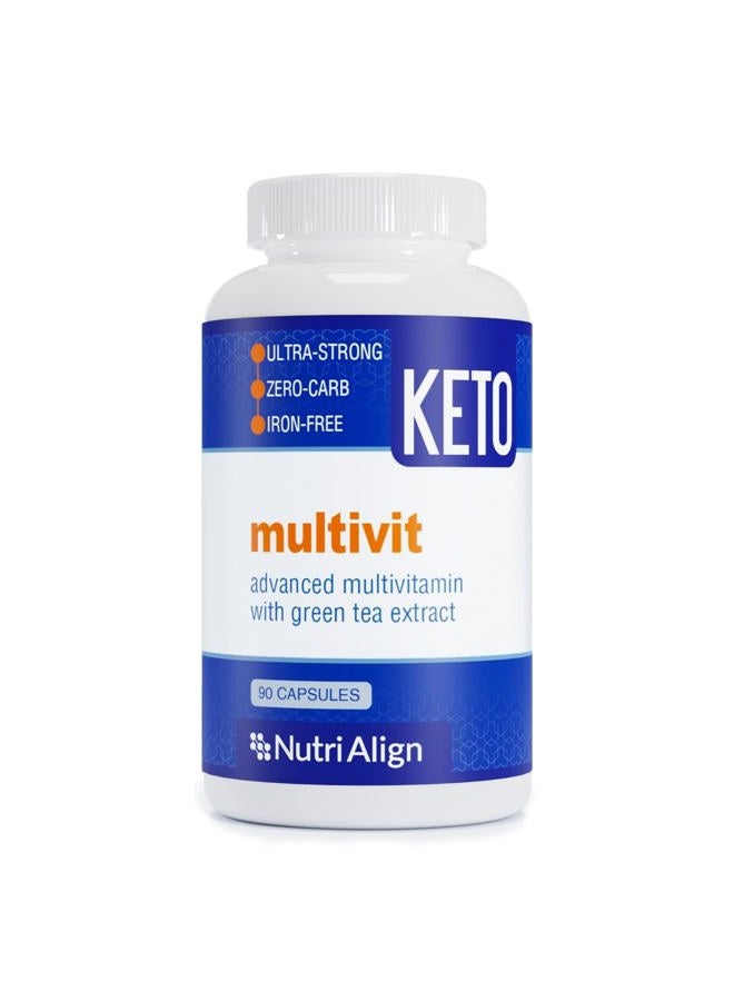 Nutri-Align Multivit | 90 Multi Vitamin Capsules for Keto | 20 Essential Vitamins and Minerals with Green Tea Extract and Chromium | Low Carb Keto Support Vitamins | Sugar Free and Zero Carb - Image 1
