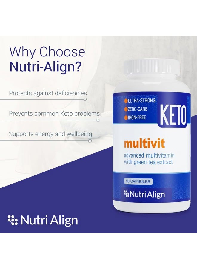 Nutri-Align Multivit | 90 Multi Vitamin Capsules for Keto | 20 Essential Vitamins and Minerals with Green Tea Extract and Chromium | Low Carb Keto Support Vitamins | Sugar Free and Zero Carb - Image 3