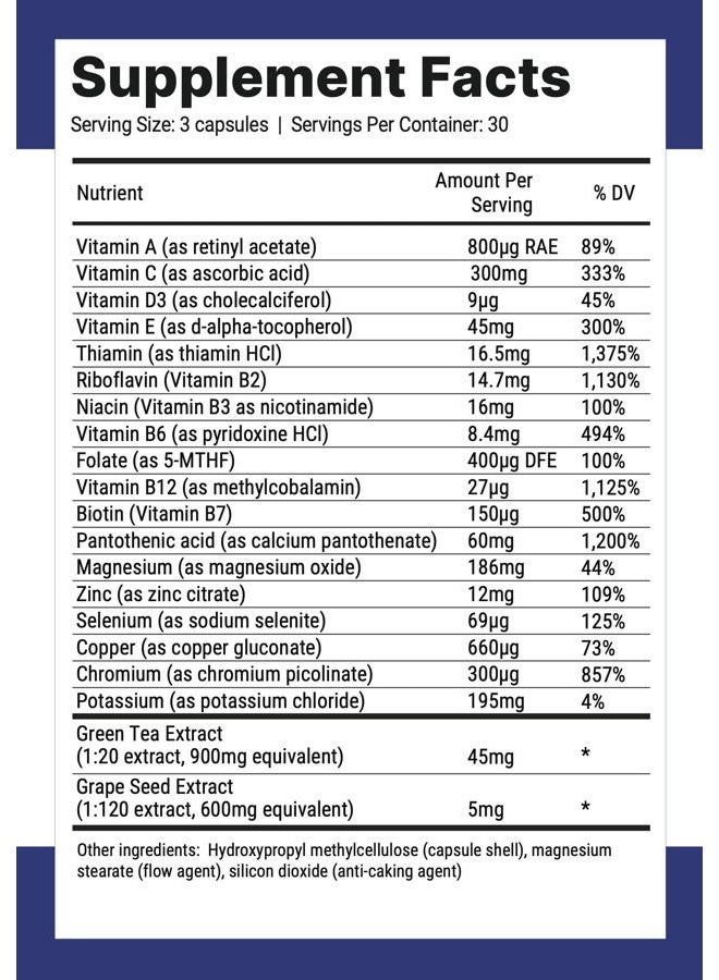 Nutri-Align Multivit | 90 Multi Vitamin Capsules for Keto | 20 Essential Vitamins and Minerals with Green Tea Extract and Chromium | Low Carb Keto Support Vitamins | Sugar Free and Zero Carb - Image 2