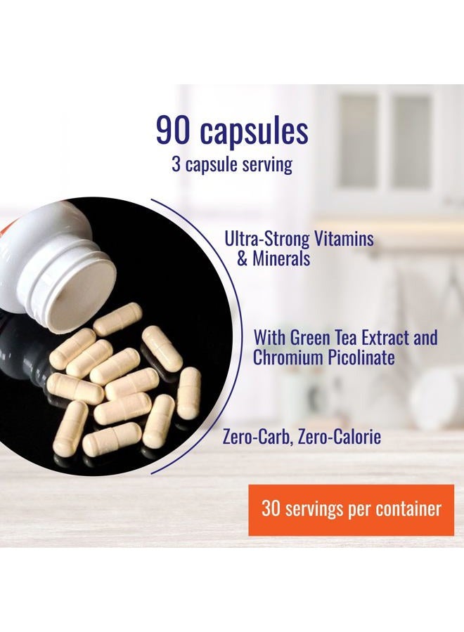 Nutri-Align Multivit | 90 Multi Vitamin Capsules for Keto | 20 Essential Vitamins and Minerals with Green Tea Extract and Chromium | Low Carb Keto Support Vitamins | Sugar Free and Zero Carb - Image 4