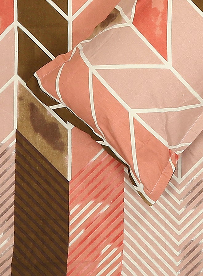 Status Contract مجموعة ربيع صيف - ملاءة سرير مزدوجة غنية بالقطن مع 2 غطاء وسادة لغرفة النوم، المنزل، الفندق - 120 جرام/متر مربع، برتقالي-بني، 210 × 215 سم - Image 5