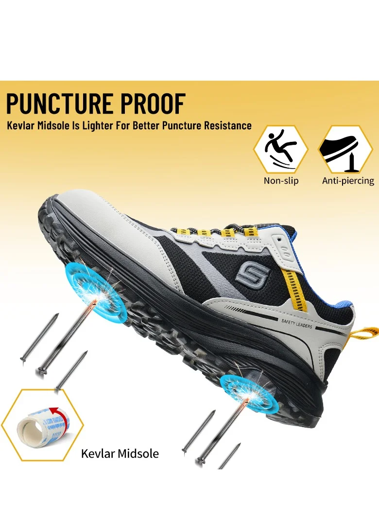 SLIMTA SLIMTA Men's & Women's Extra Lightweight Mesh Safety Shoes - Steel Toe Sporty Design for All Seasons