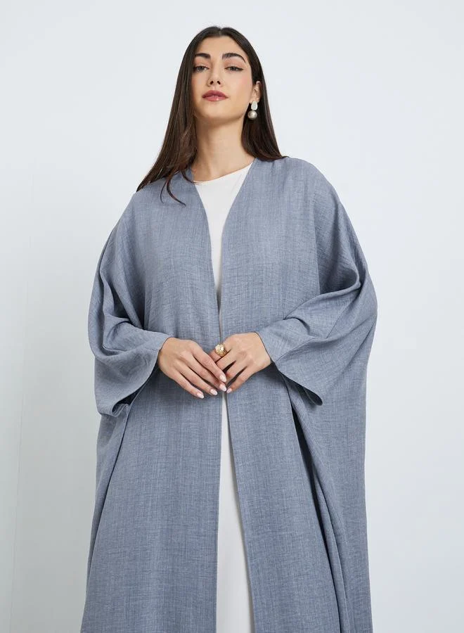 Amirah Grey Batwing Sleeve Open Front Abaya