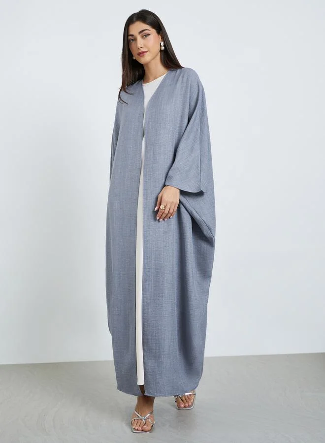 Amirah Grey Batwing Sleeve Open Front Abaya