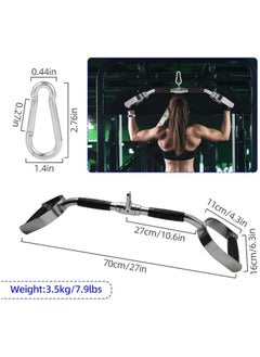 Neutral Grip LAT Pull Down Bar, Wide Grip LAT Pulldown Machine Attachments with Handls, 27in/70cm Bar with 800lbs Loading, DIY Home Gym Cable Machine - pzsku/Z16DC98A7FD84E61C769DZ/45/_/1714753669/40b1c234-156a-4564-b7c0-f5ba56327dc6