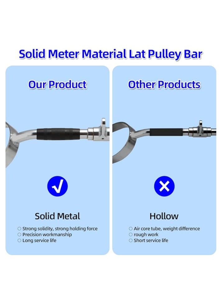 Generic Neutral Grip LAT Pull Down Bar, Wide Grip LAT Pulldown Machine Attachments with Handls, 27in/70cm Bar with 800lbs Loading, DIY Home Gym Cable Machine  - Image 4
