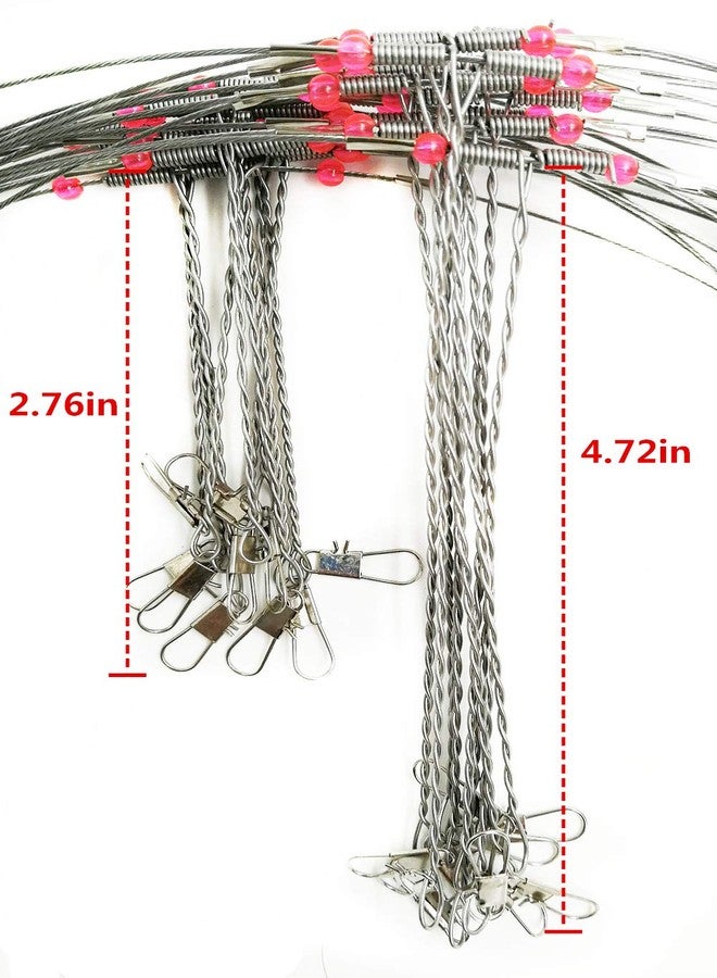 Drchoer Fishing Wire Leaders for Bottom Rigs: 10pcs Saltwater Hi-Low Rig Leaders with Swivels Snap for Trolling Pier Surf Fishing Tackle - 3 Arm(Length 2.76in) - Image 3