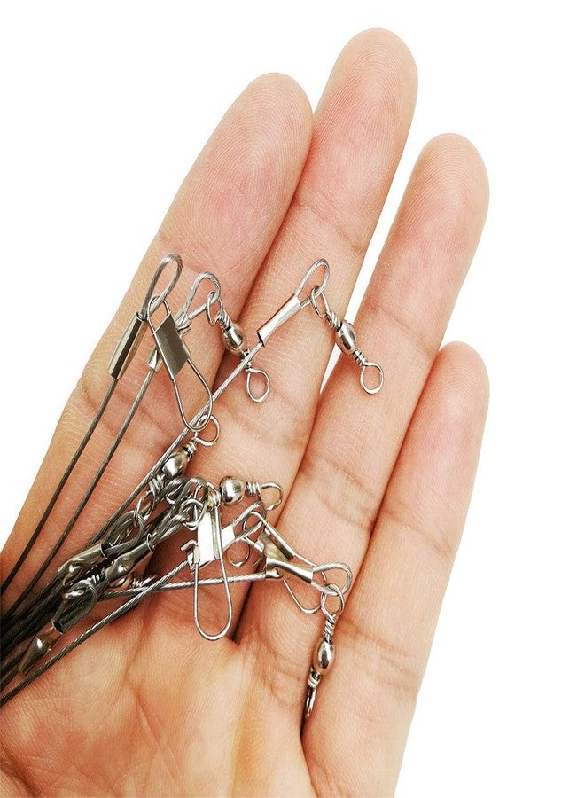Drchoer Fishing Wire Leaders for Bottom Rigs: 10pcs Saltwater Hi-Low Rig Leaders with Swivels Snap for Trolling Pier Surf Fishing Tackle - 3 Arm(Length 2.76in) - Image 5