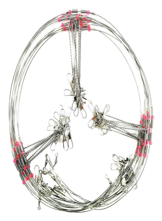 Drchoer Fishing Wire Leaders for Bottom Rigs: 10pcs Saltwater Hi-Low Rig Leaders with Swivels Snap for Trolling Pier Surf Fishing Tackle - 3 Arm(Length 2.76in) - Image 1