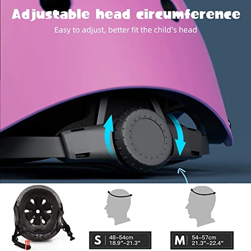 FOOKCIAN Kids Helmet Set with Knee Pads Elbow Pads Wrist Guards,Adjustable Helmet for Toddler Kids&Youth,3~14yrs Girl Boy Kids Protective Gear Set for Roller Skate Scooter Inline skatings Longboard - Image 2