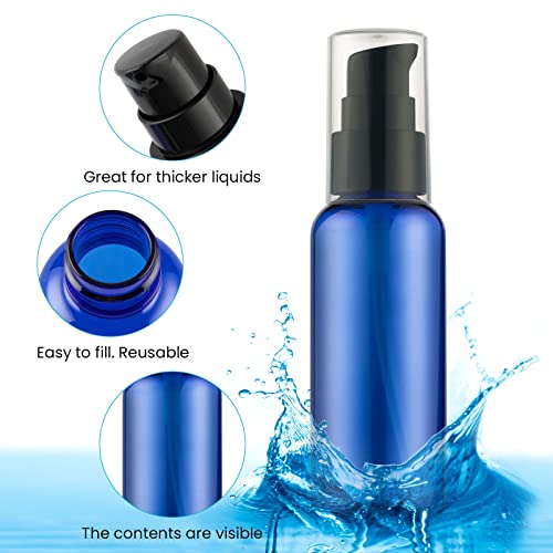 RAYNAG 5 Pack Empty Refillable Plastic Pump Bottle Ideal for Lotion Cream Essential Oil Travel Small Container,50ml/1.7oz - Image 4