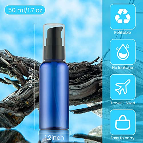 RAYNAG 5 Pack Empty Refillable Plastic Pump Bottle Ideal for Lotion Cream Essential Oil Travel Small Container,50ml/1.7oz - Image 3