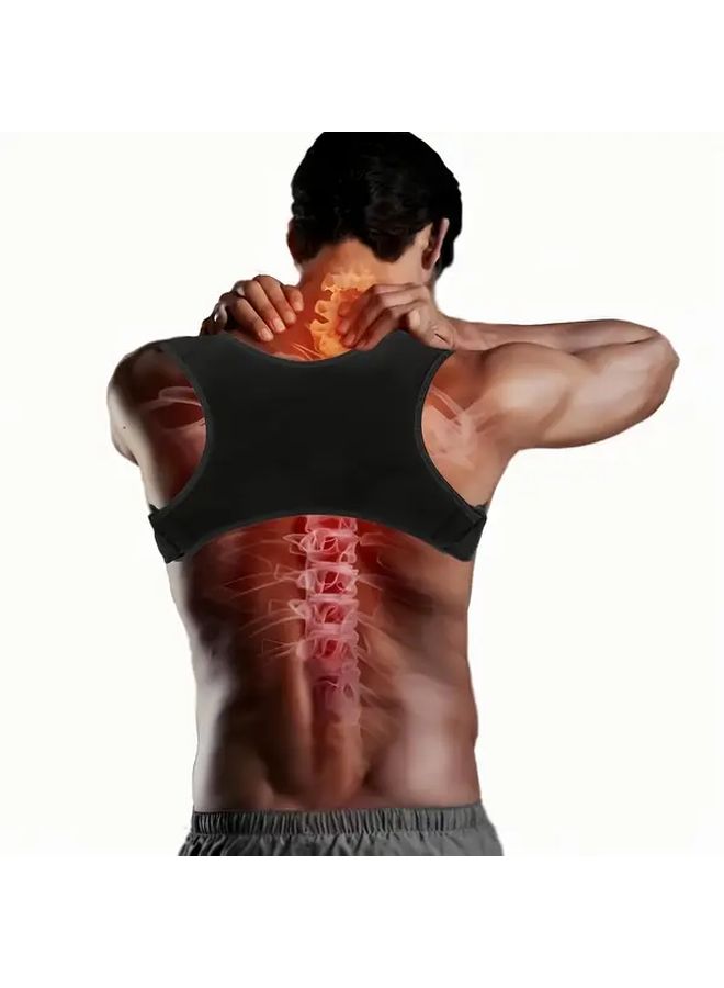 Adjustable Fixed Back Support 1PC Black For Men And Women - Image 1