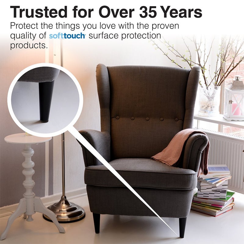 سوفت تاتش وسادات أثاث من اللباد شديدة التحمل من سوفتاتش 4728395N، مقاس 1.5 بوصة، لحماية الأرضيات الخشبية من الخدوش، لون بني، 24 قطعة - Image 3