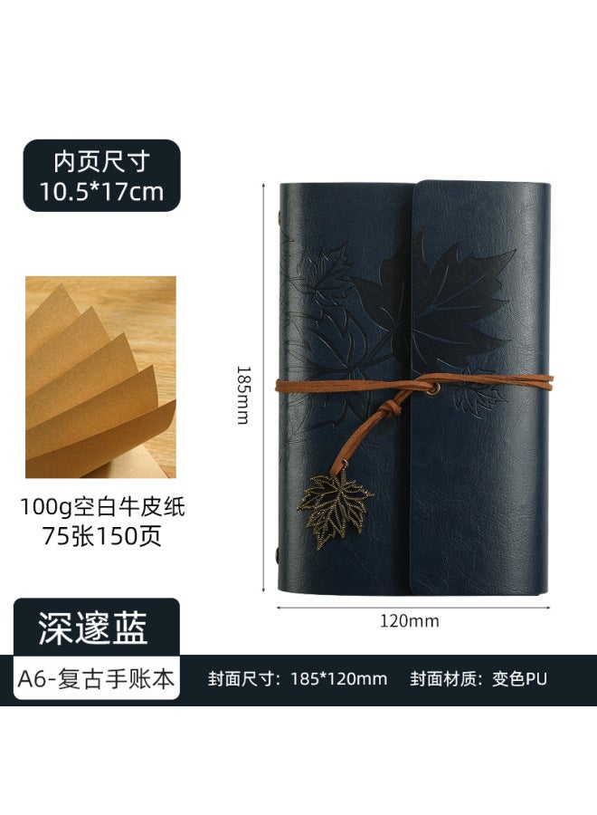 بوي دفتر سفر كلاسيكي من الجلد الناعم مع حافظة يدوية  
دفتر ملاحظات A6/A7 قابل للحمل مع أوراق قابلة للإزالة  
يوميات ورق القيقب - دفتر متنقل أنيق للسفر والكتابة - Image 1