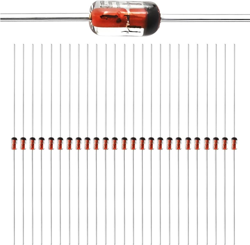 CHANZON 1N4148 Small Signal Fast Switching Diodes High-Speed Axial 200mA 100V DO-35 (DO-204AH) IN4148 Silicon Diodes (Pack of 100 Pieces) - Image 1