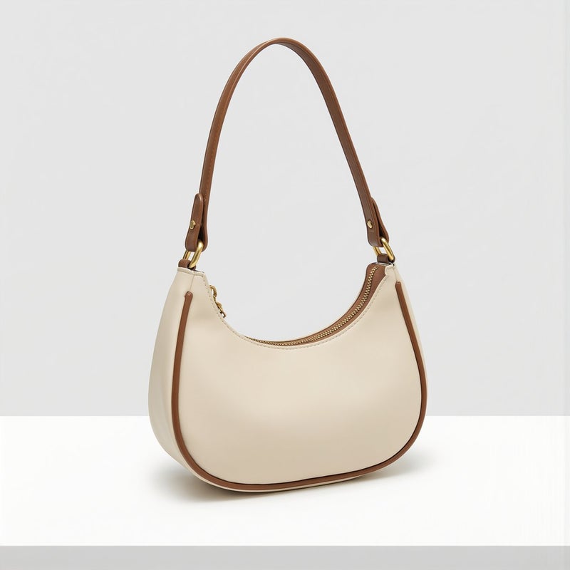 Comfortable Crescent Underarm Bag No Shoulder Pain No Deformation Smooth Zipper Purse - Image 5