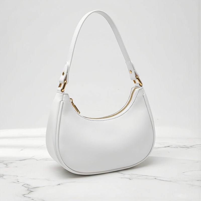 Comfortable Crescent Underarm Bag No Shoulder Pain No Deformation Smooth Zipper Purse - Image 3