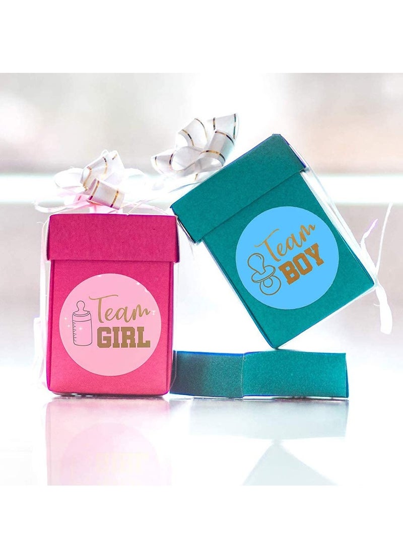 Excefore Gender Reveal Stickers, 72 Pcs Baby Sticker Labels with Gold Glitter Letter Team Boy and Team Girl Stickers for Baby Shower Decorations and Gender Reveal Party Games  - Image 5