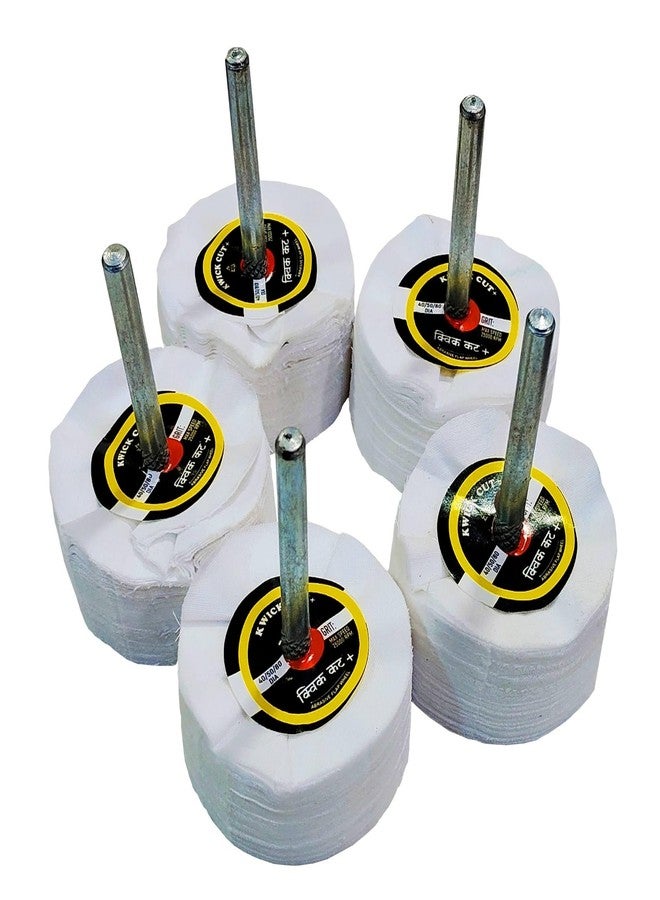 KWICK CUT + Cotton Buffing Wheel | Abrasive Polishing Wheel for Metal, Stainless Steel (SS), Aluminium & Copper (75x25mm) - Image 1