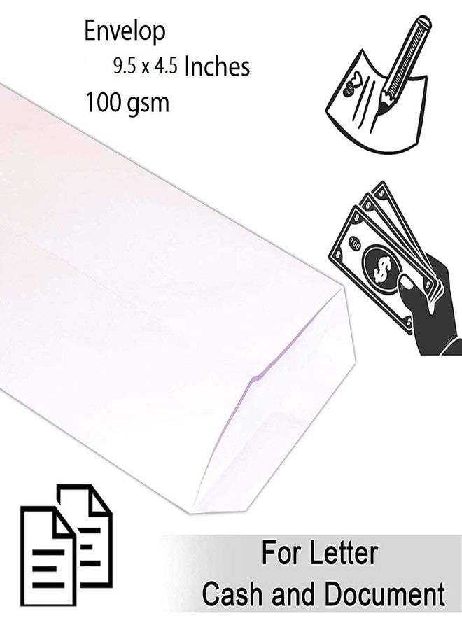 LIRABS® 100 Pieces Premium Super White Envelope for Letter and Documents 100 gsm Size 9.5 inches x 4.5 inches - Image 4