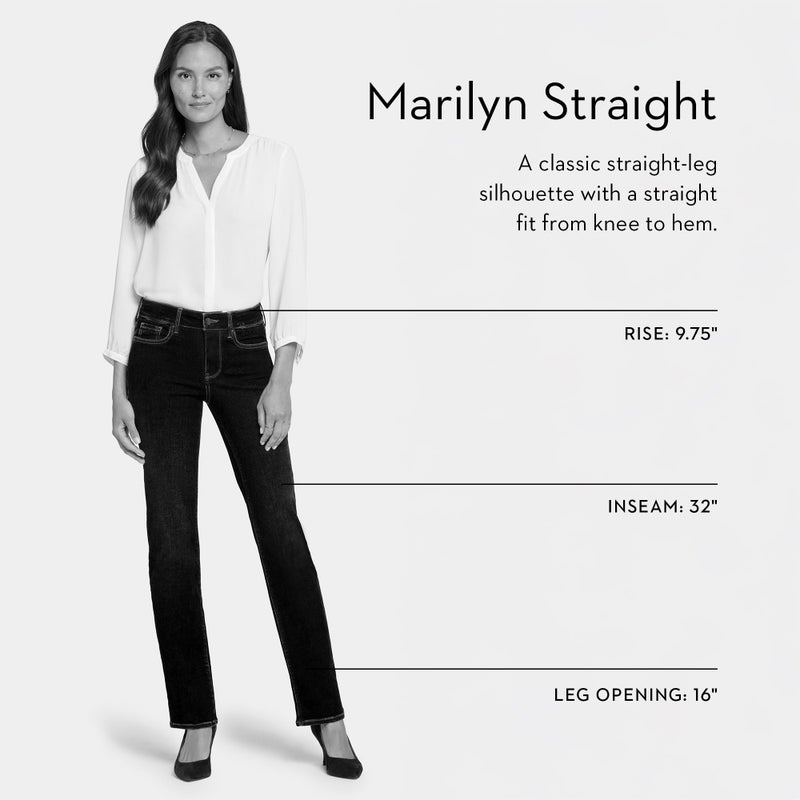NYDJ womens Marilyn Straight Denim jeans, Black Bdm, 12 US - Image 4
