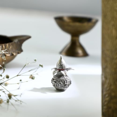 DHRUVS COLLECTION 925 Oxidized Silver Kalash, Poojan Lota for Pooja, Temple, Home Decoration, Workplace and Gifting Purpose - 6 Grams - Image 3