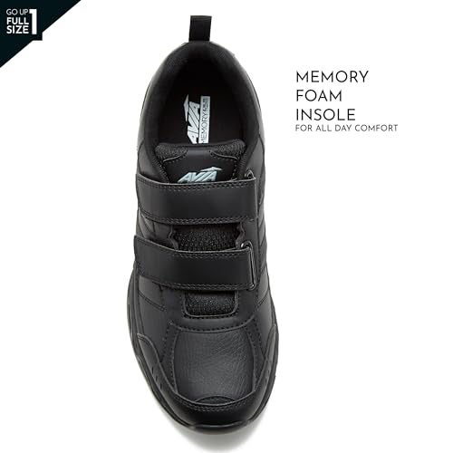 Avia Avi-Union II Strap Non Slip Shoes for Men, Hook and Loop Mens Walking Shoes with Memory Foam - Black, 8 Extra Wide - Image 4