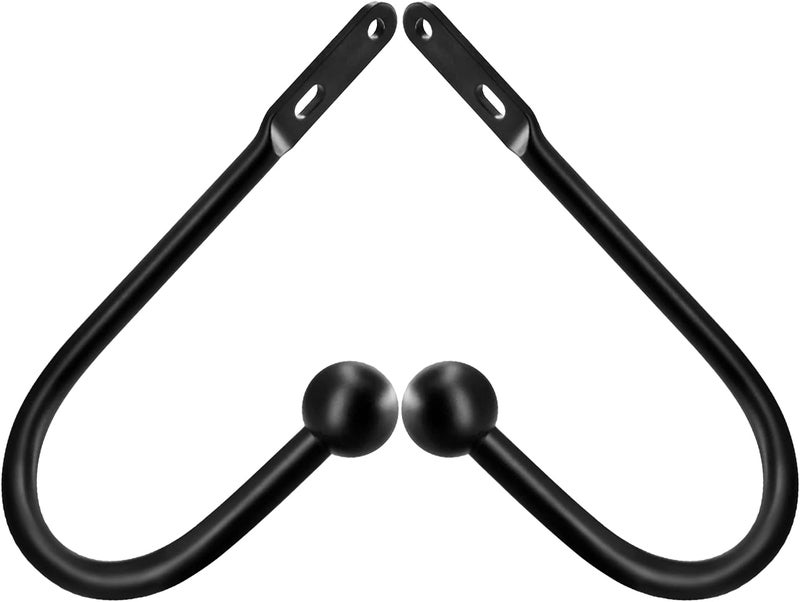 VRSS Wall Mount Curtain Tiebacks Drapery Holdbacks Curtain Holdback Hooks Simple Style (4pcs Black) - Image 4