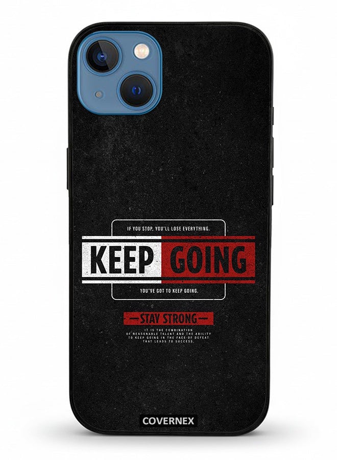 Covernex Apple iPhone 13 Protective Case Cover Printed Featuring Keep Going - Image 2