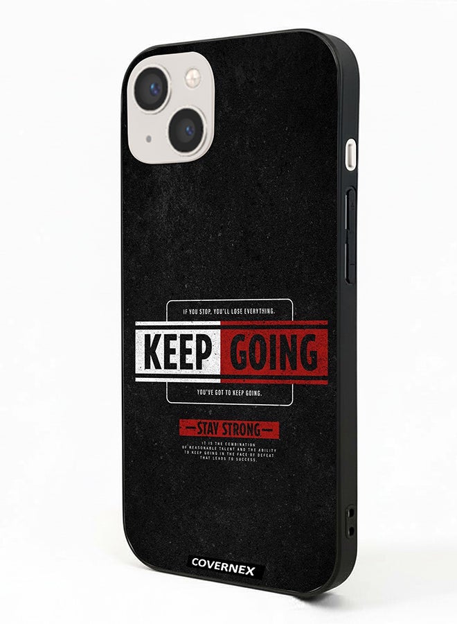 Covernex Apple iPhone 13 Protective Case Cover Printed Featuring Keep Going - Image 1