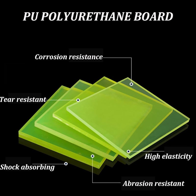 Durable Urethane Sheet, 200mm x 300mm PU Polyurethane Board Thickness 1mm-10mm Wear and Oil Insulation Sheet Sealing Buffer Material(4mm) - Image 3