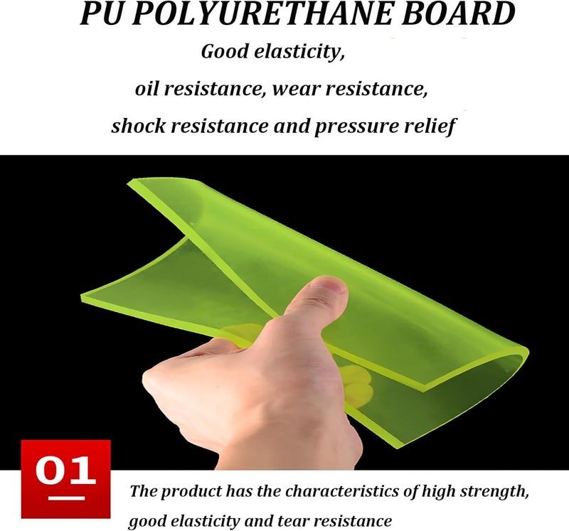 Durable Urethane Sheet, 200mm x 300mm PU Polyurethane Board Thickness 1mm-10mm Wear and Oil Insulation Sheet Sealing Buffer Material(4mm) - Image 4