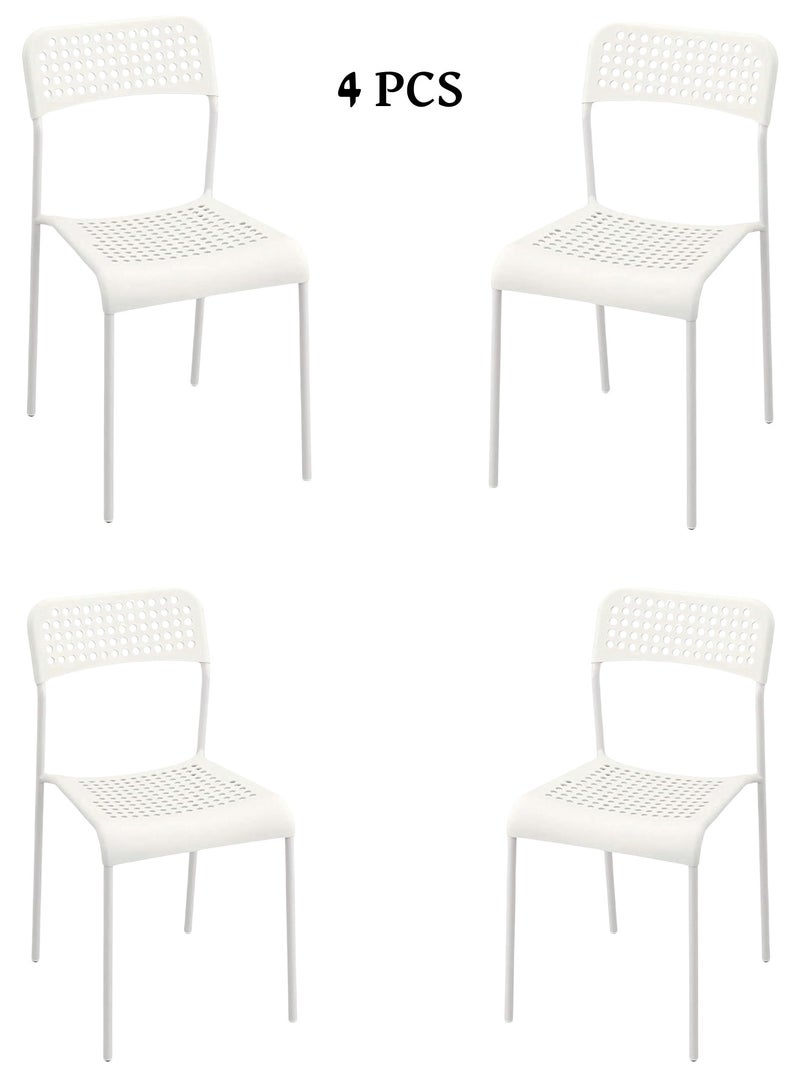 Generic A Set of Dining Chairs with a Modern Design for Home and Office Consisting of 4 Seats White Color  - Image 1