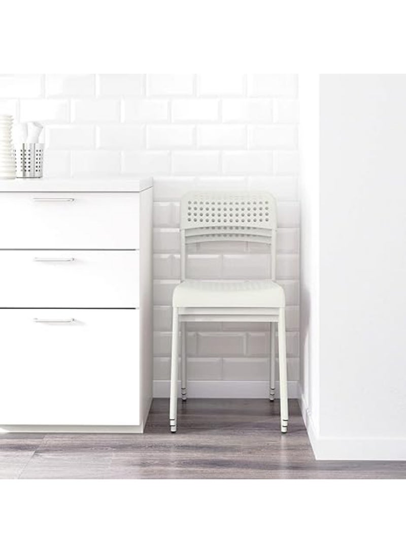 Generic A Set of Dining Chairs with a Modern Design for Home and Office Consisting of 4 Seats White Color  - Image 2
