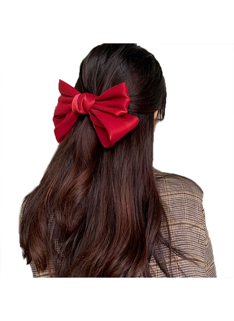 YALLNASL YALLNASL Hair Clip  Large Bow Hair Clip Barrette in Red  Handmade Hair Clips for Women Girls  French Style Hair Barrettes for Thick Hair  Hair Accessories for Any Occasion 