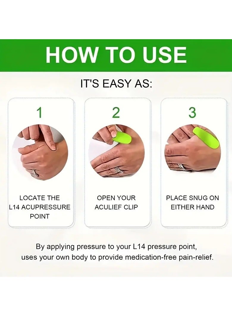 ORiTi Migraine And Tension Relief Acupressure Clip - Thumb Acupoint Massage For Headache And Stress Relief - GREEN - Image 2