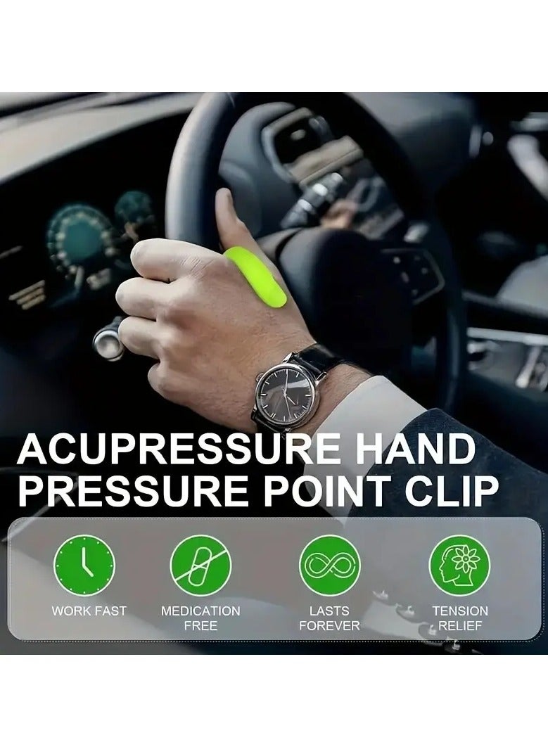 ORiTi Migraine And Tension Relief Acupressure Clip - Thumb Acupoint Massage For Headache And Stress Relief - GREEN - Image 5