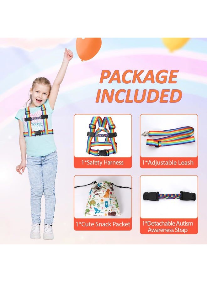 JXM Safety Harness Leash for Big Kids (6-12yrs) with Grab Handle, Secure Walking Leash with Tether for Autism, Special Needs, Active ADHD ASD Child, Adjustable Autism Elopement Harness with Pouch - Image 2