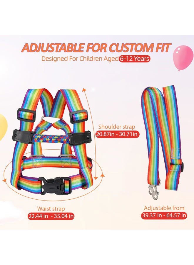 JXM Safety Harness Leash for Big Kids (6-12yrs) with Grab Handle, Secure Walking Leash with Tether for Autism, Special Needs, Active ADHD ASD Child, Adjustable Autism Elopement Harness with Pouch - Image 5