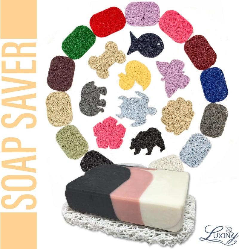 Luxiny Soap Saver for bar soap, American Made by , Lifts Soap in Soap Dishes & Shower Soap Holders -Handmade Soap Lasts Longer -Made from Plant Materials (Navy Blue) - Image 4