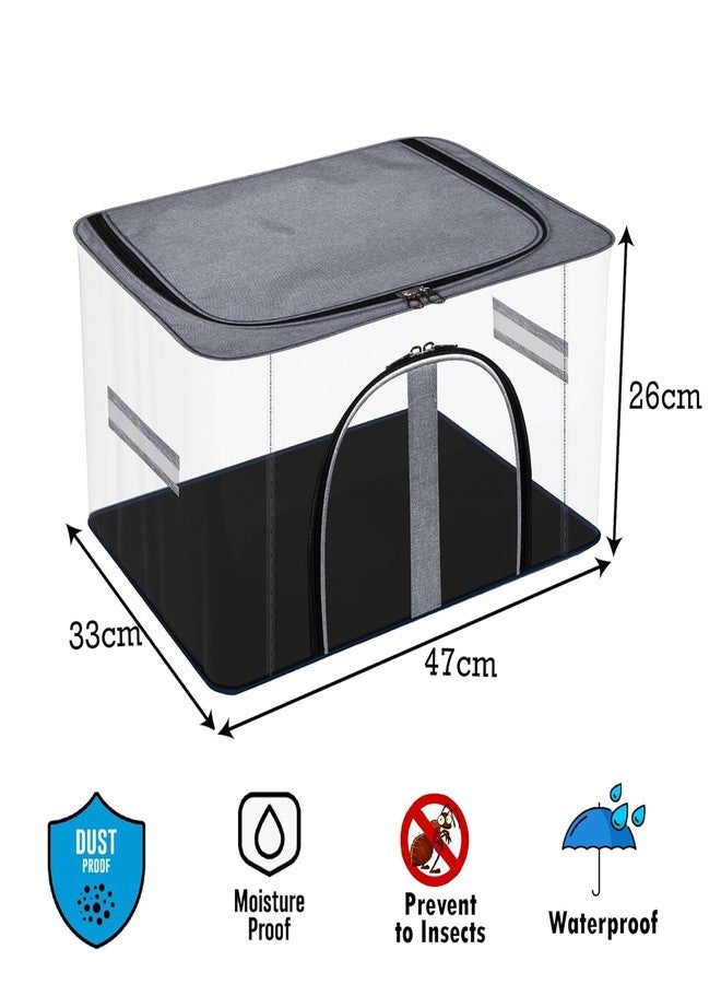 Suicune 1 Piece Non Woven Fabric Saree Cover/Clothes Organiser for Wardrobe Set with Transparent Window, Extra Large (Transparent) - Image 4